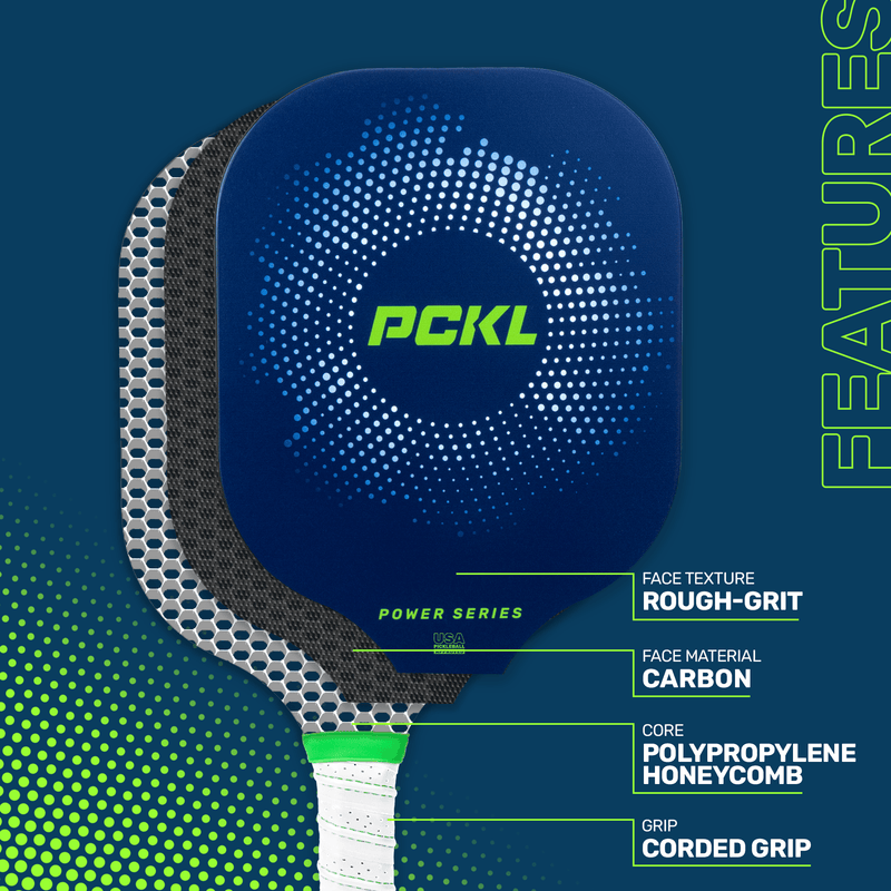 Power Series Pickleball Paddle  Rough-Grit Graphite/Carbon Face