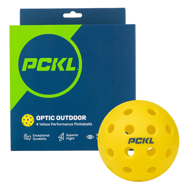 PCKL Optic Outdoor Pickleballs Yellow